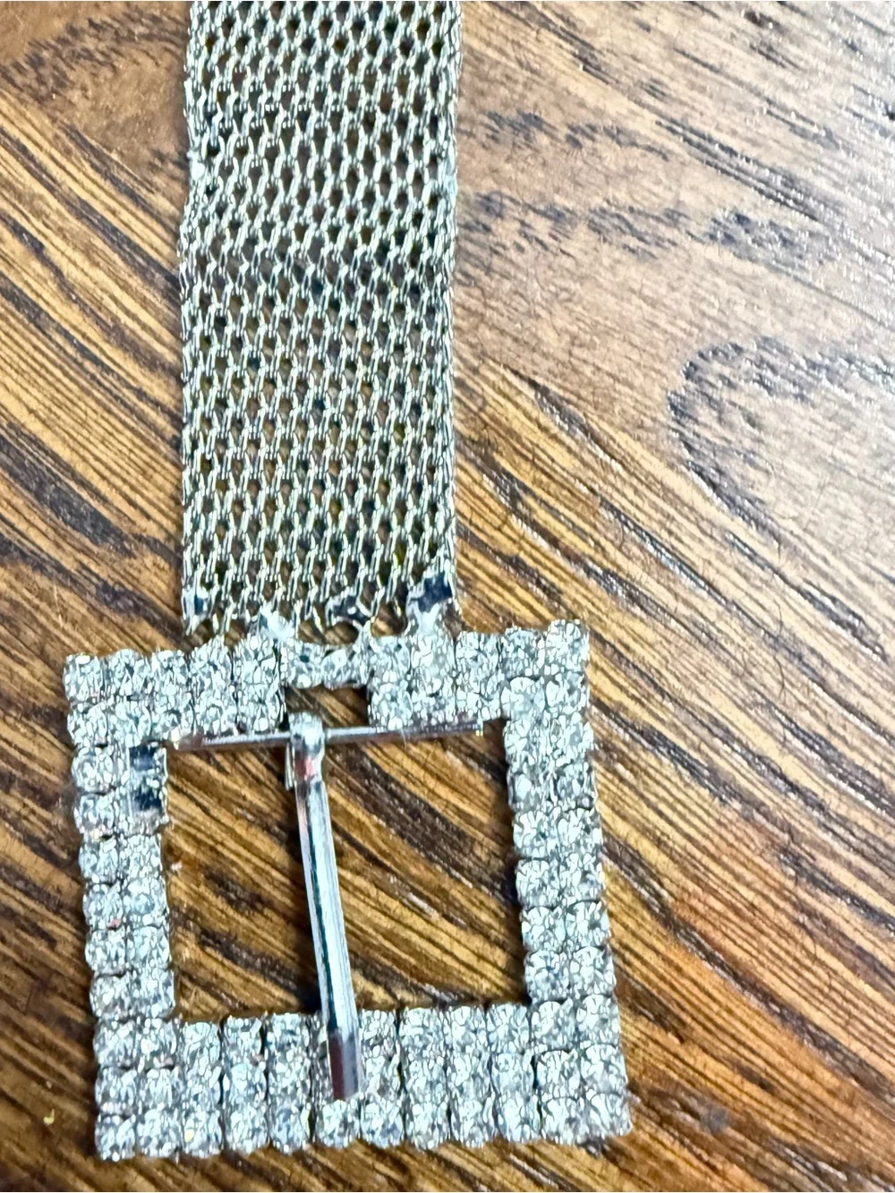 bebe Metallic Mesh Belt in silver